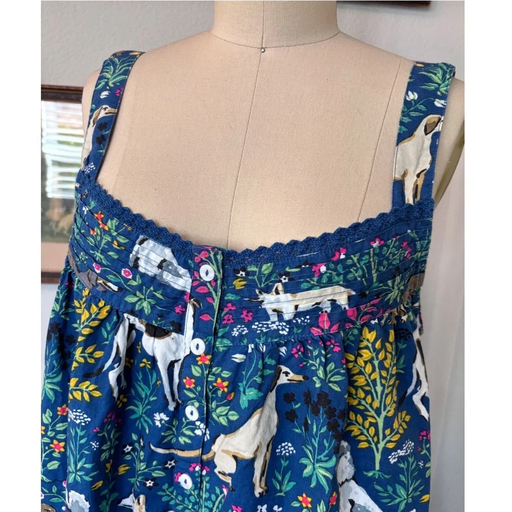 Printfresh Dog Print Must Love Dogs organic Cotton Nightgown Blue Dress Medium